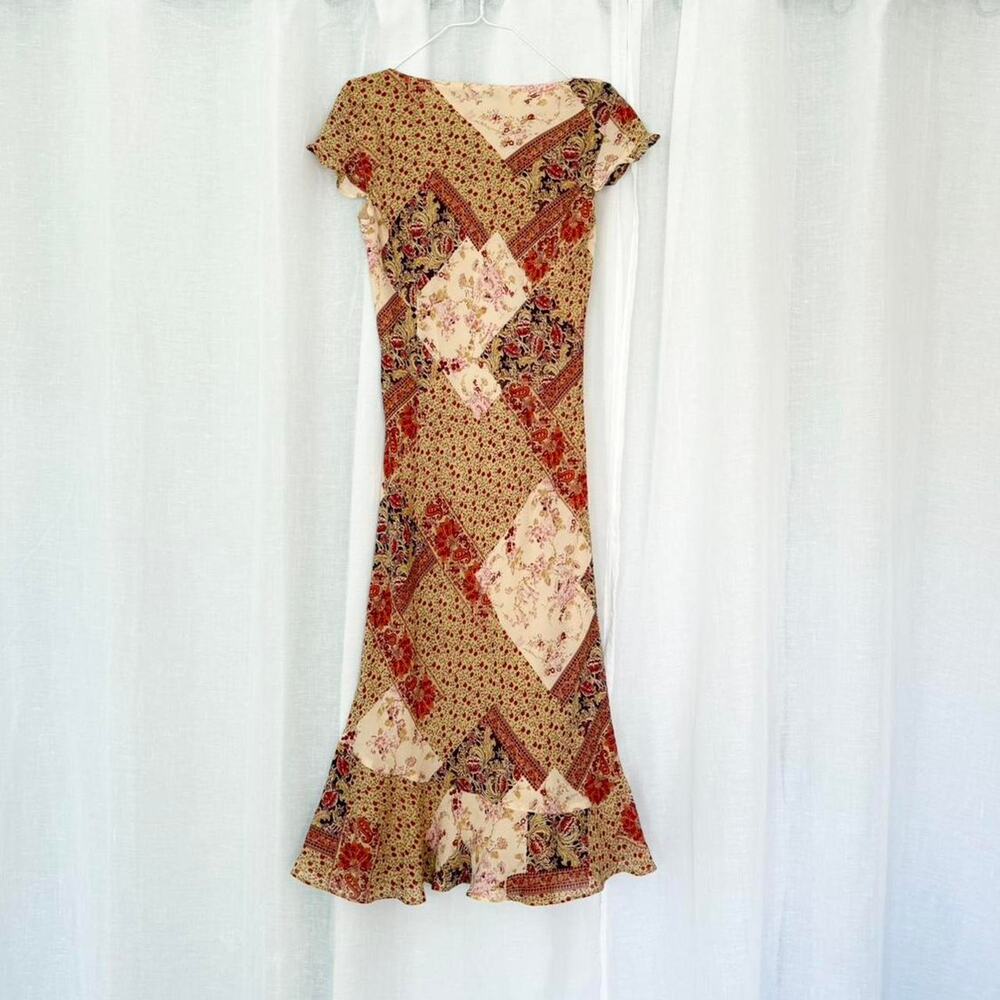 ✿ vintage patchwork floral handkerchief midi dress ✿ - Picture 6 of 8